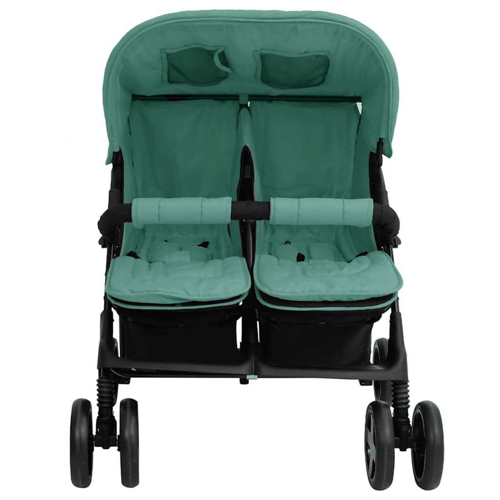 VidaXL Zwillingskinderwagen Stahl grün