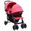 Vidaxl Zwillingskinderwagen Tandem Stahl rot