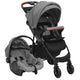 Vidaxl Kinderwagen 3-in-1 Stahl hellgrau