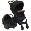 Vidaxl Pram 3-in-1-Stahl-Anthrazitfarbe