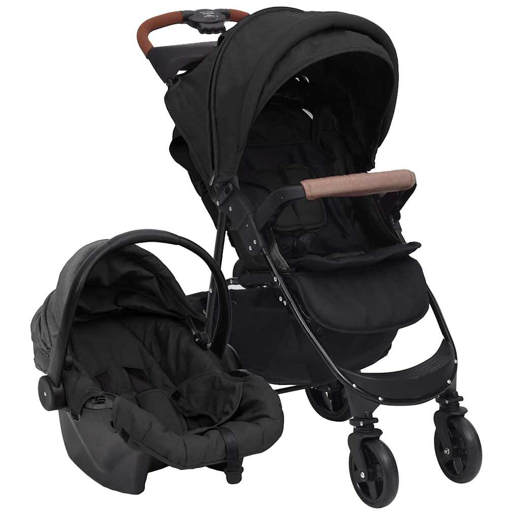 Vidaxl Pram 3-in-1-Stahl-Anthrazitfarbe