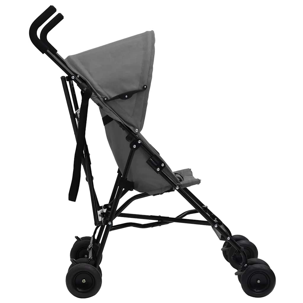 Vidaxl Kinderbuggy Stahl hellgrau und schwarz