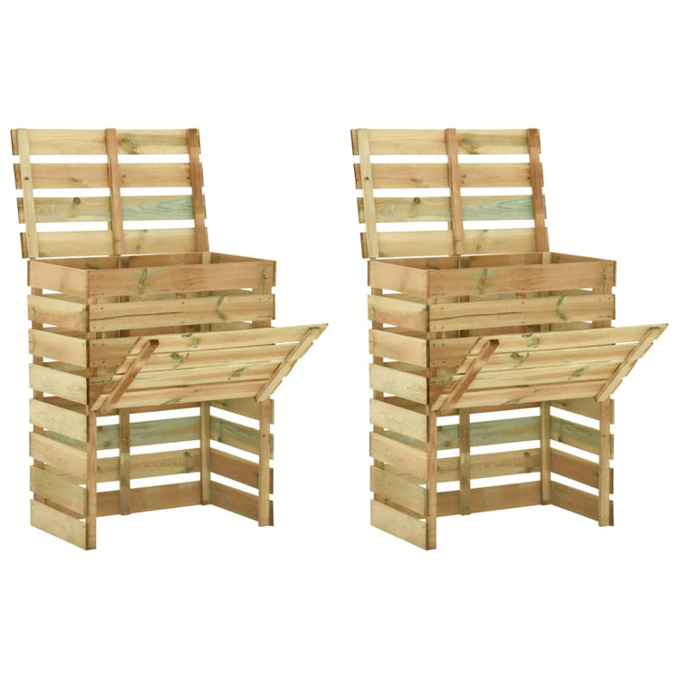 Vidaxl Gartenkompostbehälter 2 ST 80x50x100 cm imprägniertes Kiefernholz