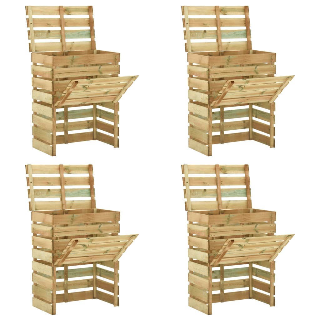 Vidaxl Gartenkompostbehälter 4 ST 80x50x100 cm imprägniertes Kiefernholz
