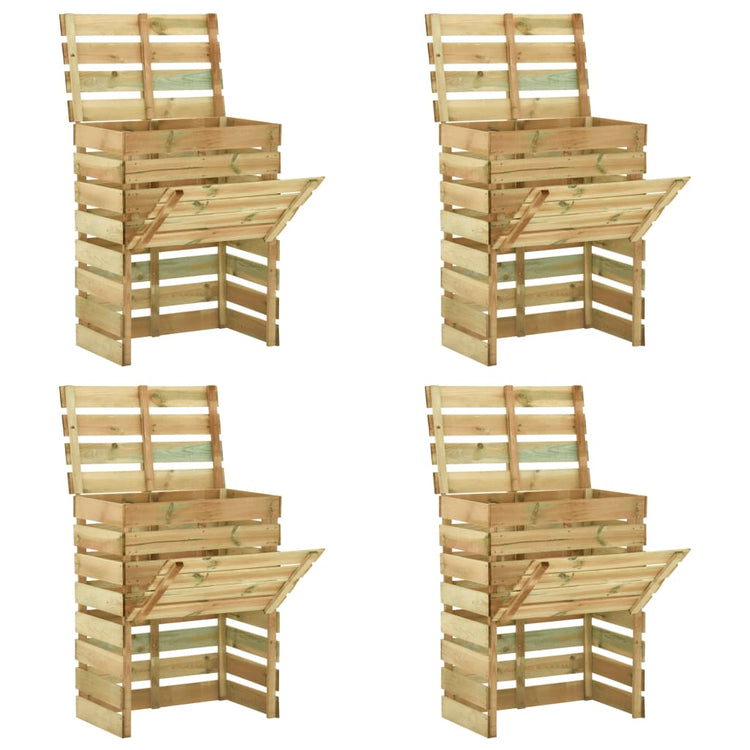 Vidaxl Gartenkompostbehälter 4 ST 80x50x100 cm imprägniertes Kiefernholz