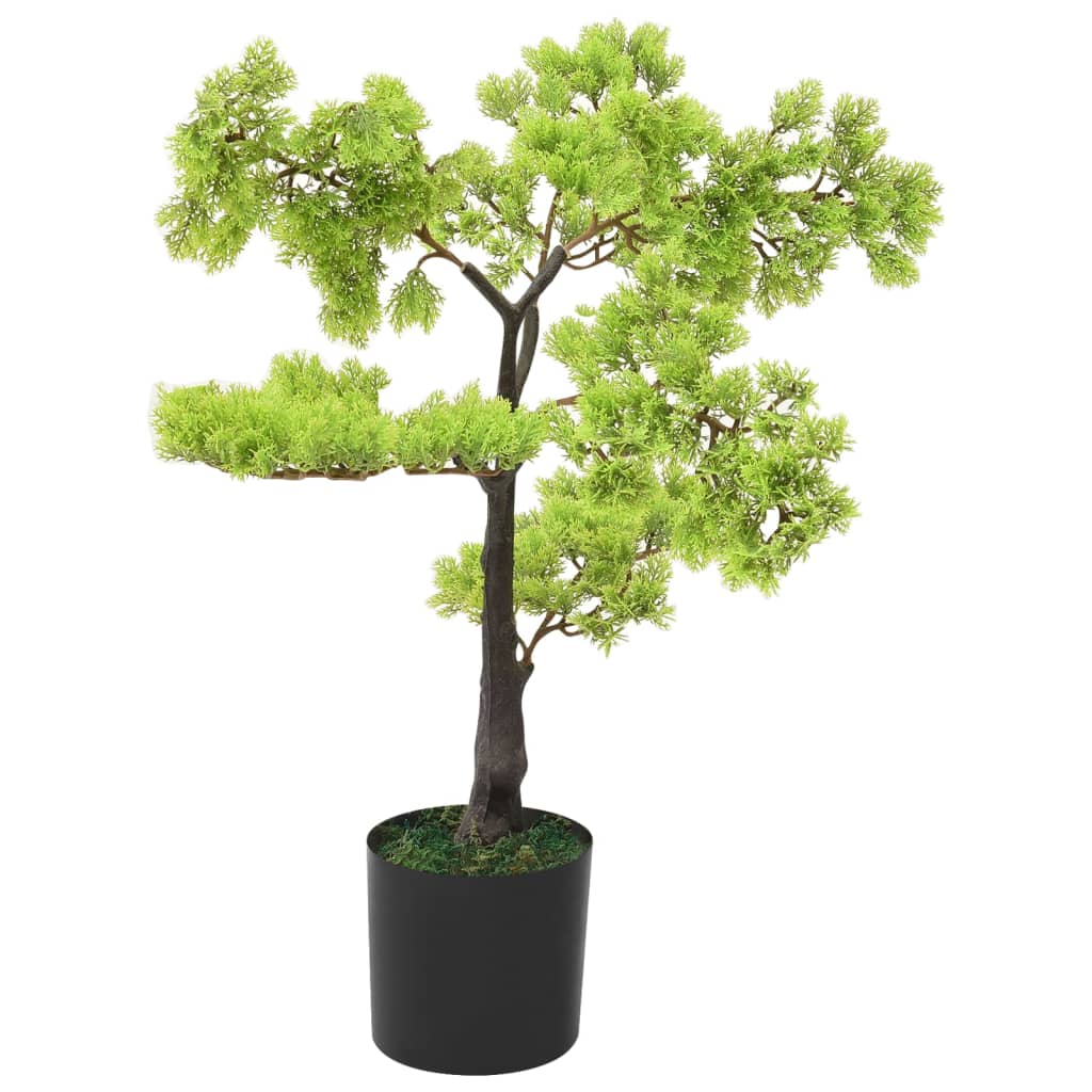VIDAXL Künstliche Pflanze mit Topf Cipres Bonsai 60 cm Grün