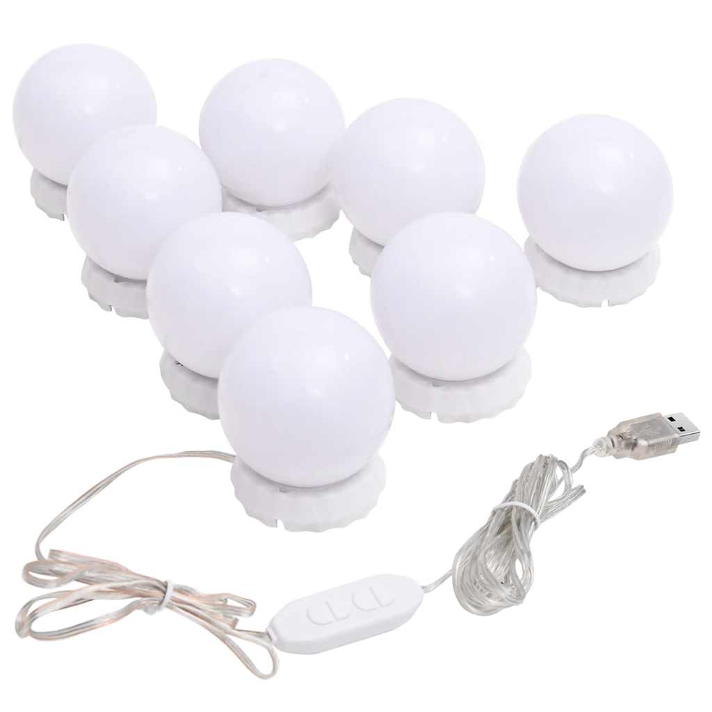 Vidaxl Spiegelbeleuchtung mit 8 LED -Lampen warmes Weiß und kaltes Weiß