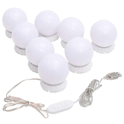 Vidaxl Spiegelbeleuchtung mit 8 LED -Lampen warmes Weiß und kaltes Weiß