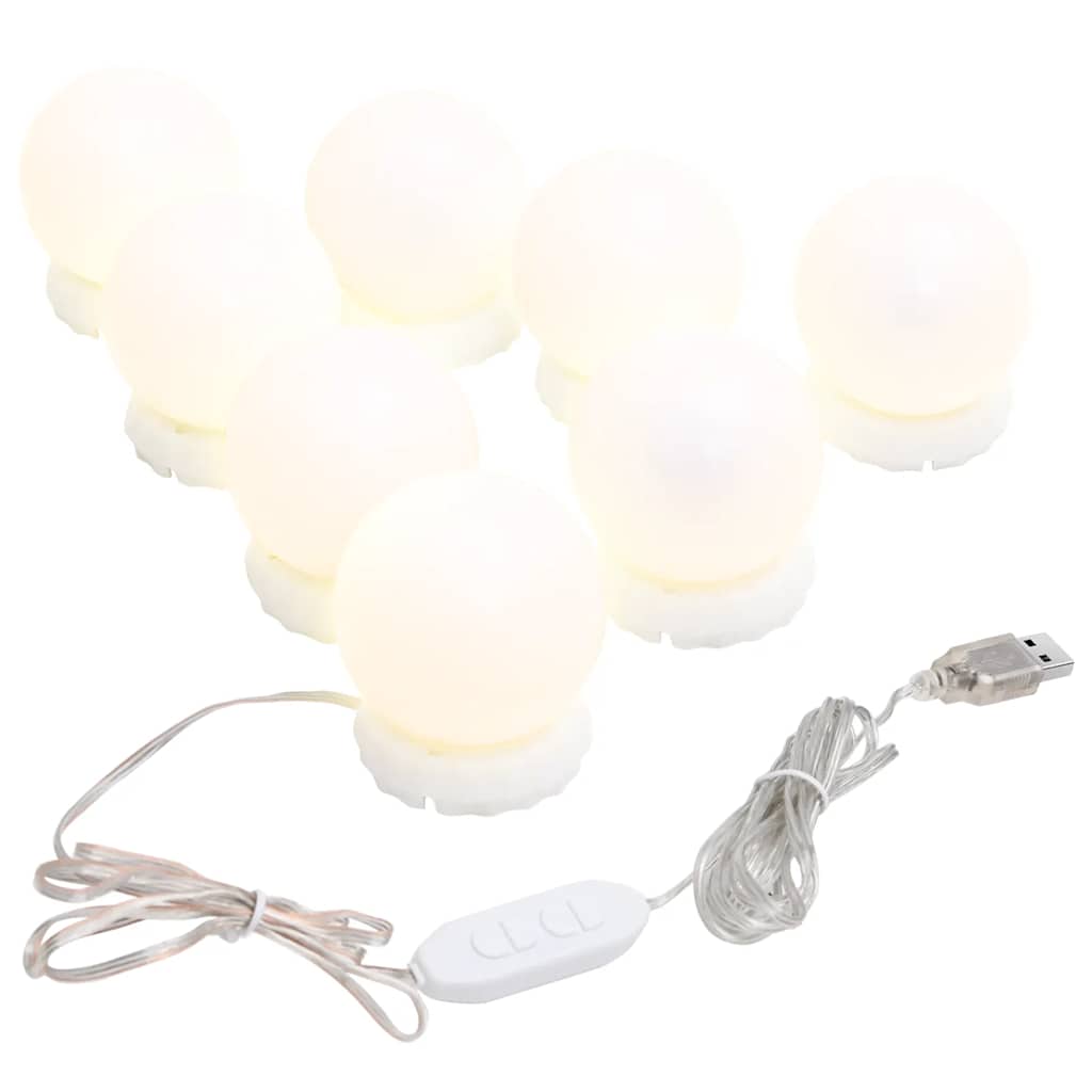 Vidaxl Spiegelbeleuchtung mit 8 LED -Lampen warmes Weiß und kaltes Weiß