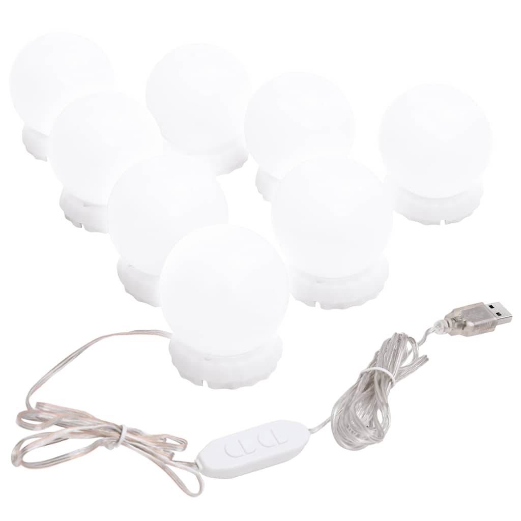 Vidaxl Spiegelbeleuchtung mit 8 LED -Lampen warmes Weiß und kaltes Weiß