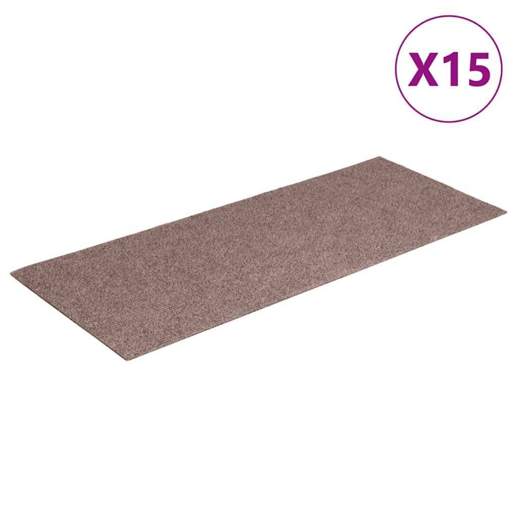 VIDAXL 15 ST -Pedalmatten Selbstadhäsiv rechteckige 60x25 cm hellbraun