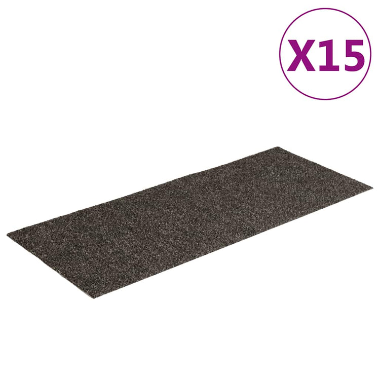 Vidaxl -Treppenmatten selbstadhäsiv 15 St. rechteckige 60x25 cm Anthrazit