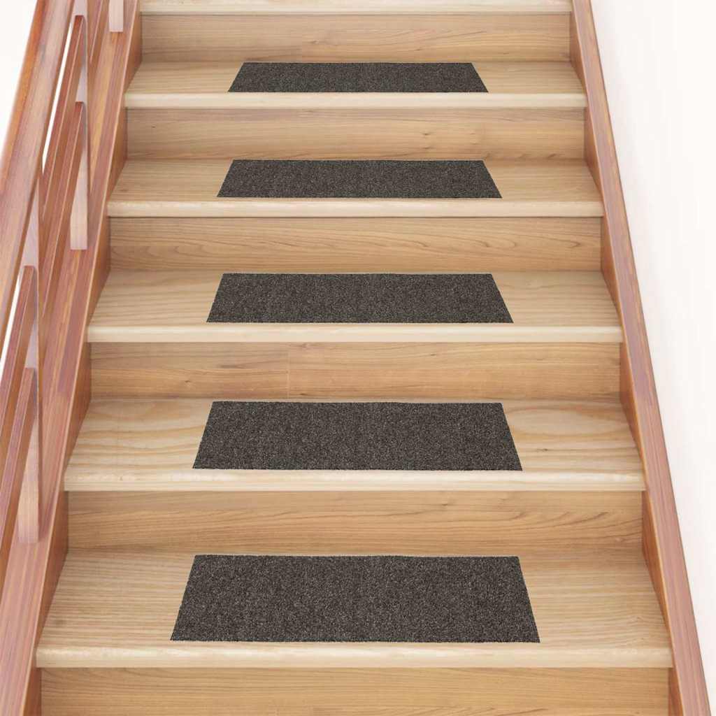 Vidaxl -Treppenmatten selbstadhäsiv 15 St. rechteckige 60x25 cm Anthrazit