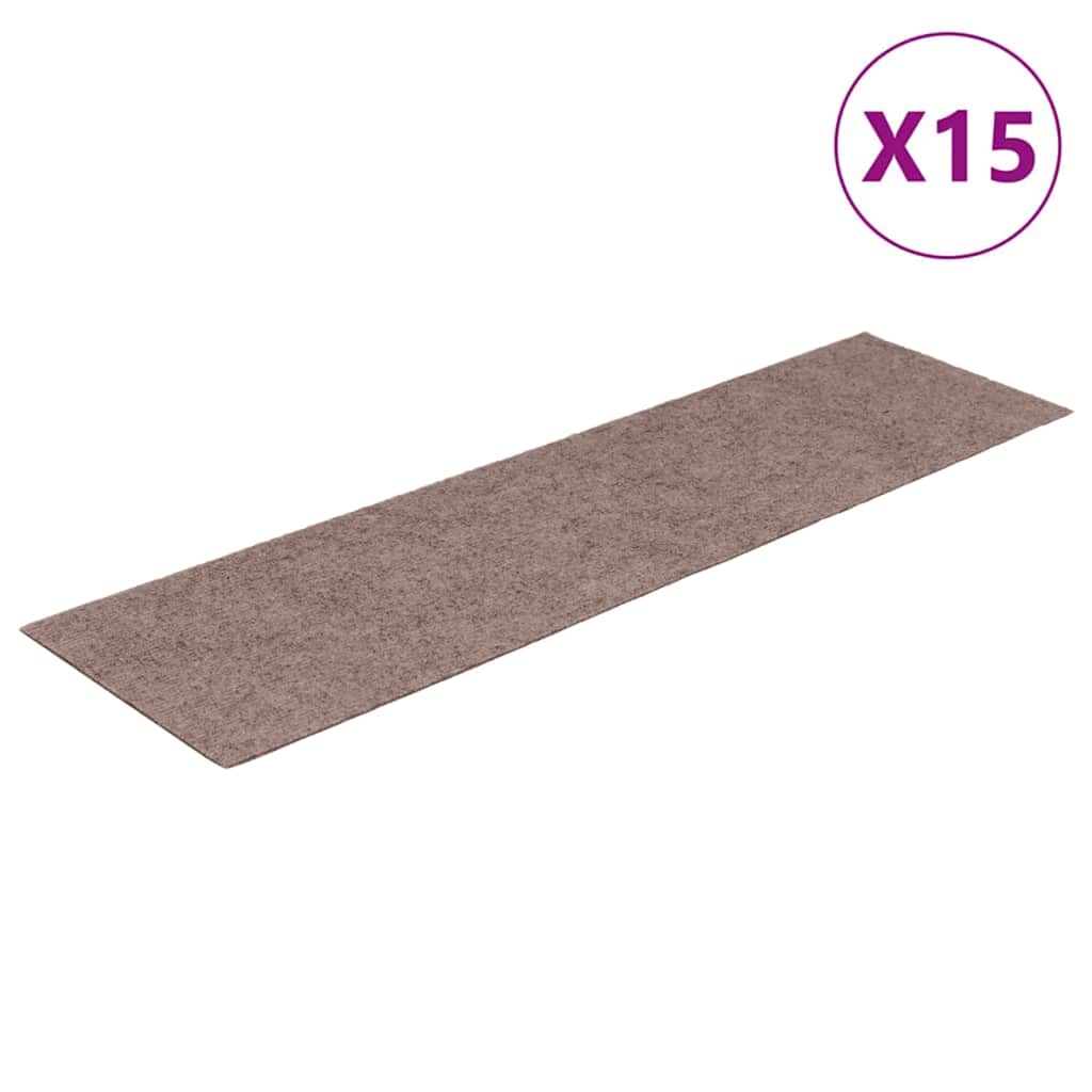 VIDAXL 15 ST -Pedalmatten Selbstadhäsiv rechteckig 76x20 cm hellbraun