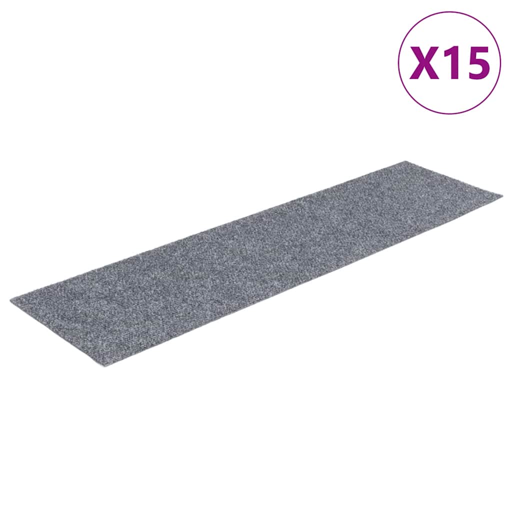 VIDAXL 15 ST -Pedalmatten Selbstadhäsiv rechteckig 76x20 cm hellgrau