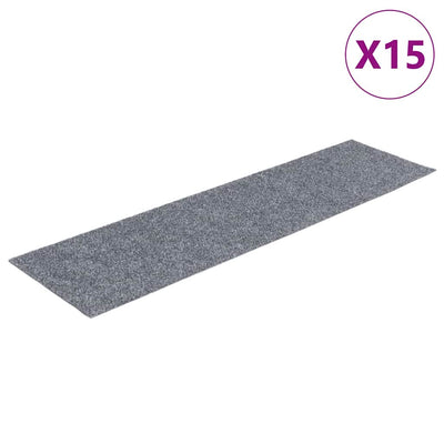 VIDAXL 15 ST -Pedalmatten Selbstadhäsiv rechteckig 76x20 cm hellgrau