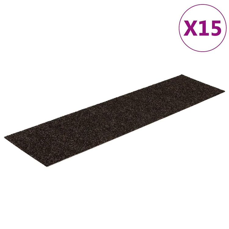 VIDAXL 15 ST Pedalmatten selbstadhäsiv rechteckig 76x20 cm dunkelbraun