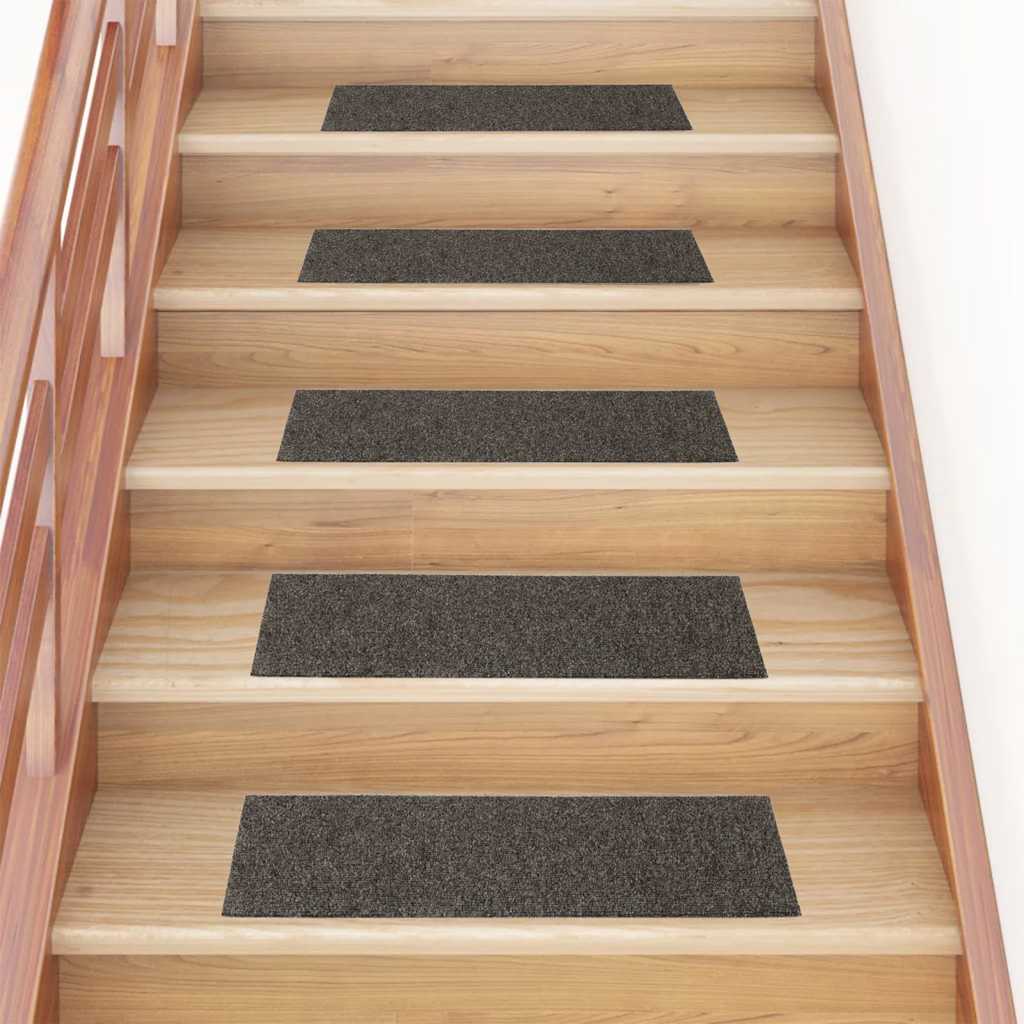 Vidaxl -Treppenmatten Selbstadhäsiv 15 St. rechteckig 76 x 20 cm Anthrazit