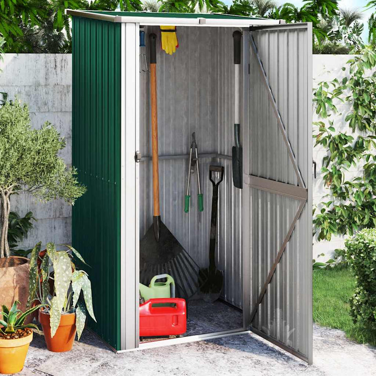 Vidaxl Garden Shed 118.5x97x209.5 cm verzinkter Stahlgrün