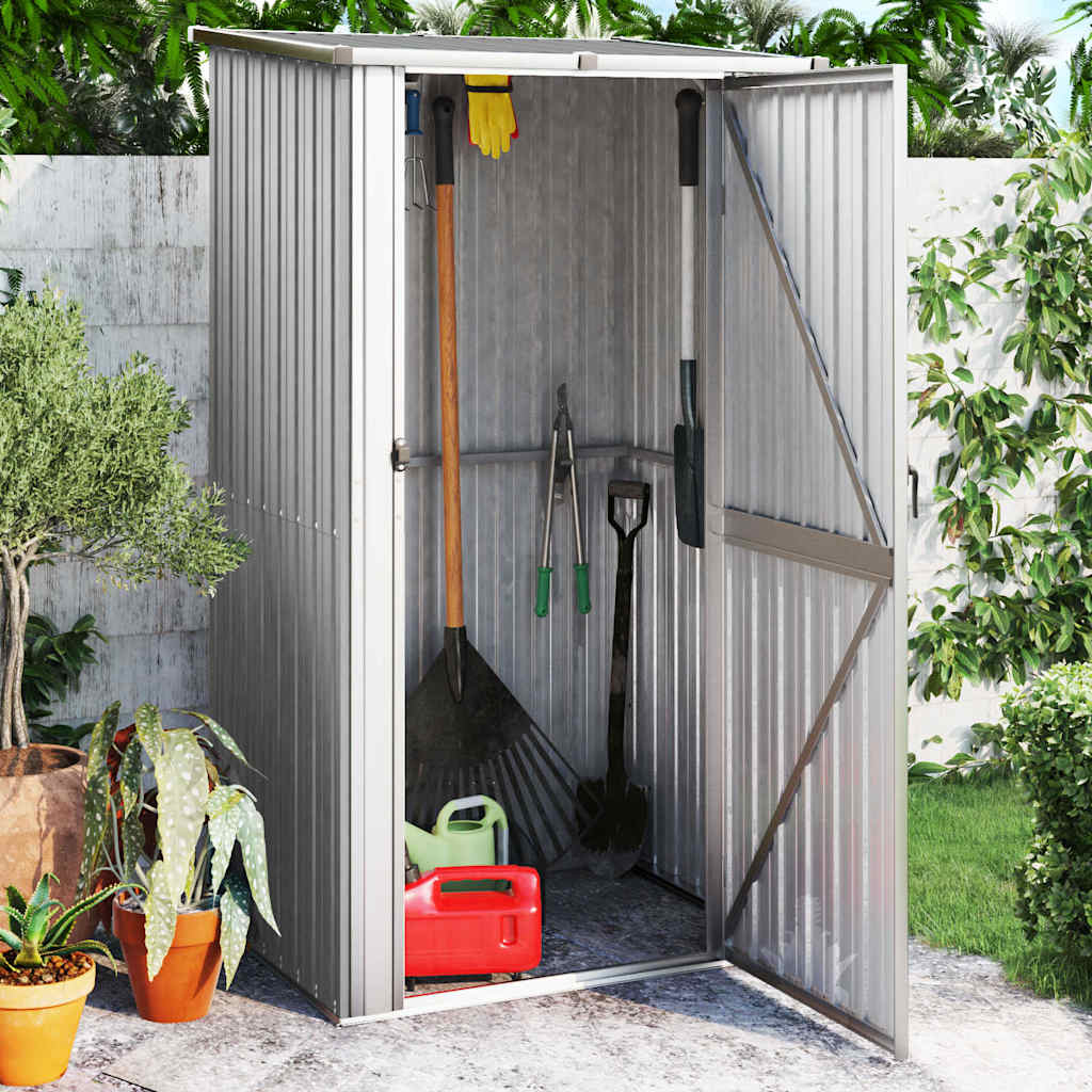 Vidaxl Garden Shed 118.5x97x209.5 cm verzinkter Stahl grau