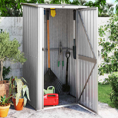 Vidaxl Garden Shed 118.5x97x209.5 cm verzinkter Stahl grau