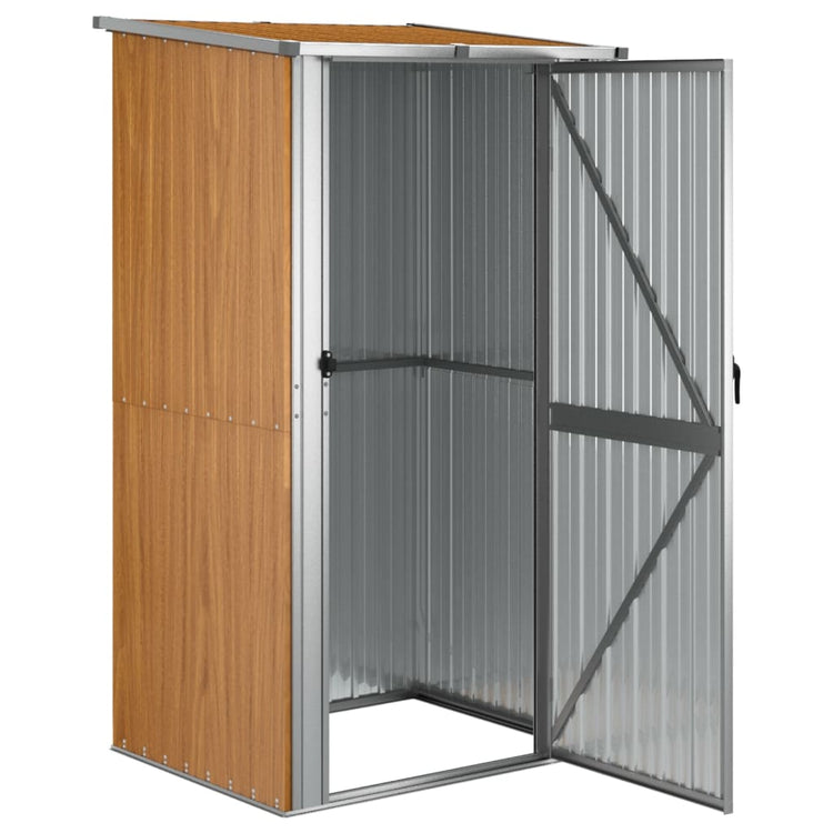 Vidaxl Garden Shed 118.5x97x209.5 cm verzinkter Stahlbraun