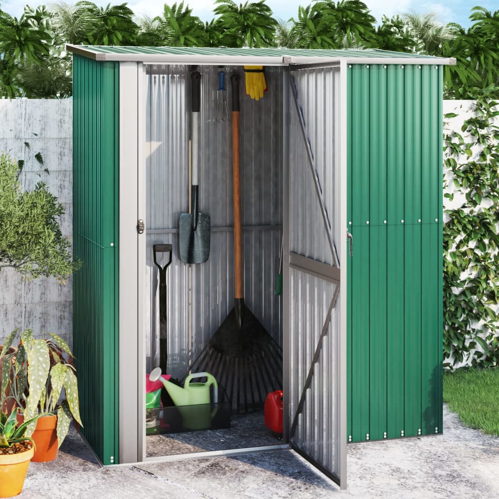 Vidaxl Garden Shed 180.5x97x209.5 cm verzinkter Stahlgrün
