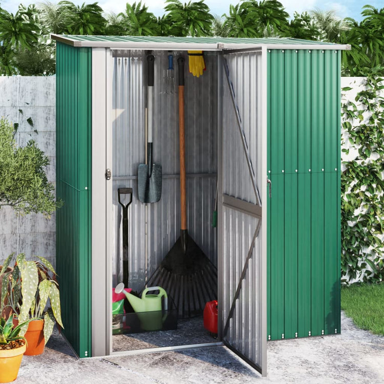 Vidaxl Garden Shed 180.5x97x209.5 cm verzinkter Stahlgrün