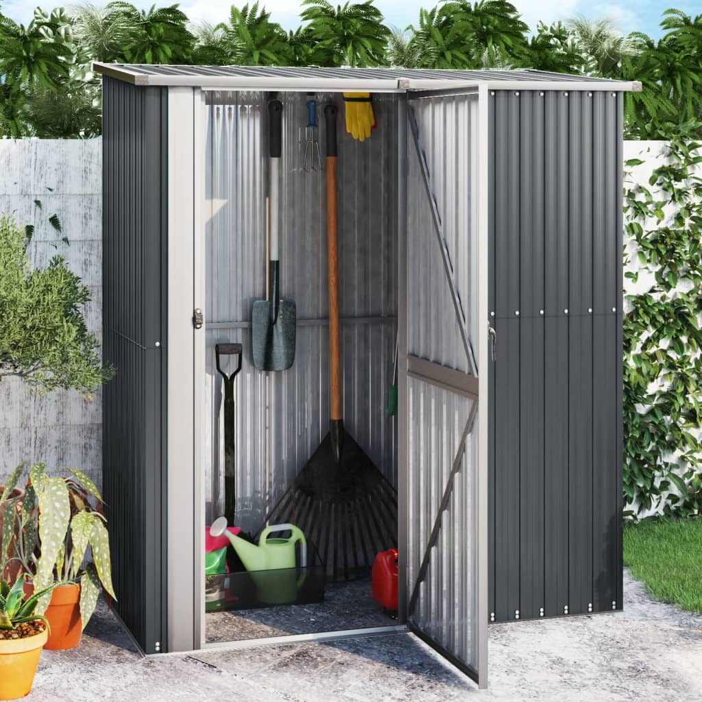 Vidaxl Garden Shed 180.5x97x209.5 cm verzinkter Stahl -Anthrazit