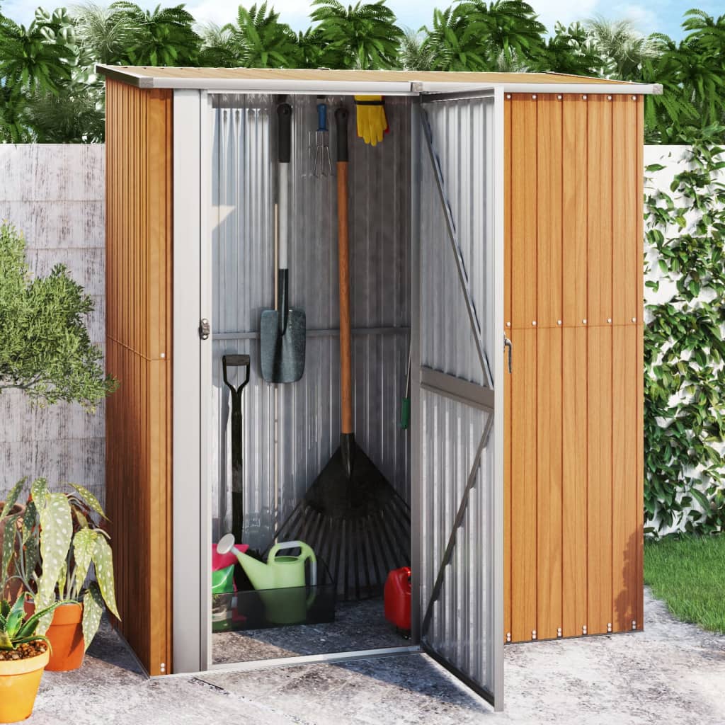Vidaxl Gartenschuppen 180.5x97x209.5 cm verzinkter Stahlbraun