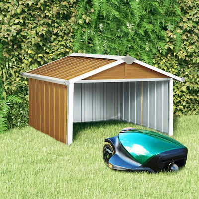 VIDAXL -Abdeckung für Roboter -Rasenmäher 92x97x63 cm Stahlbraun