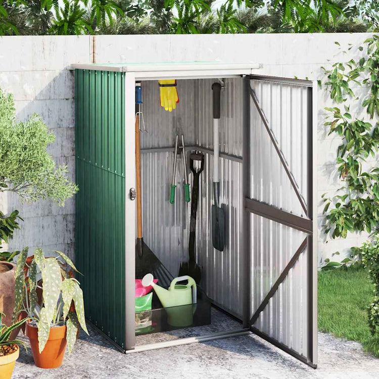 Vidaxl Garden Shed 88x89x161 cm verzinkter Stahlgrün