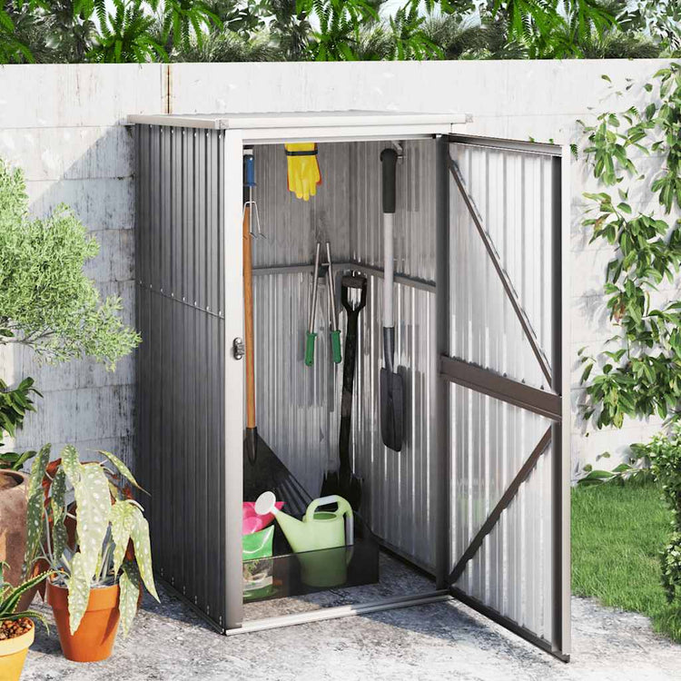 Vidaxl Garden Shed 88x89x161 cm verzinkter Stahl grau