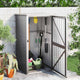 Vidaxl Garden Shed 88x89x161 cm verzinkter Stahl grau
