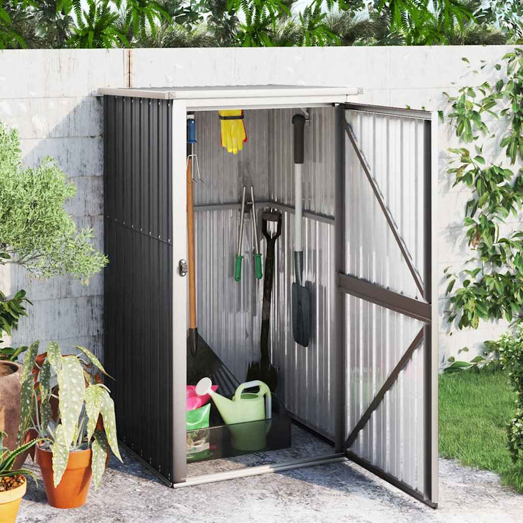 Vidaxl Garden Shed 88x89x161 cm verzinkter Stahl -Anthrazit -Gelenkt
