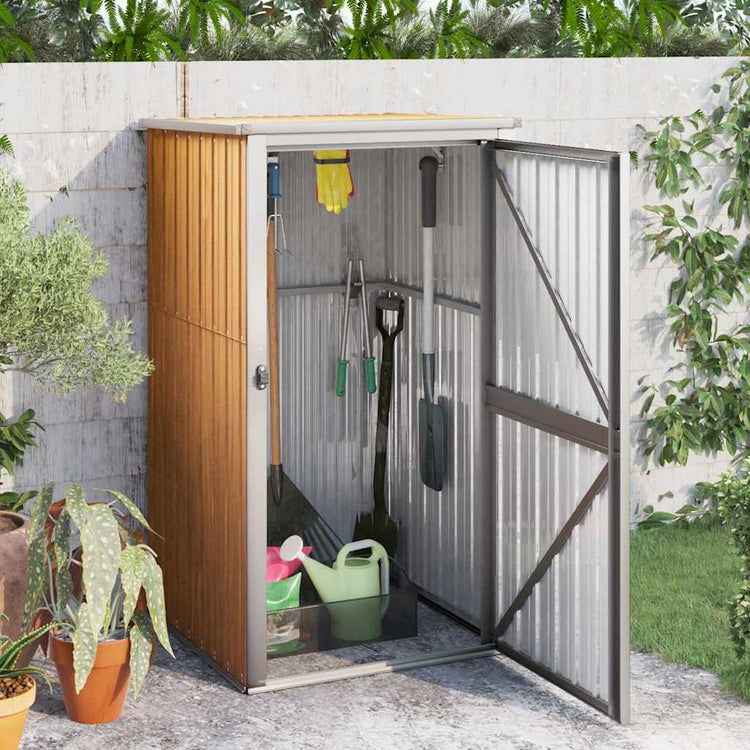 Vidaxl Garden Shed 88x89x161 cm verzinkter Stahlbraun