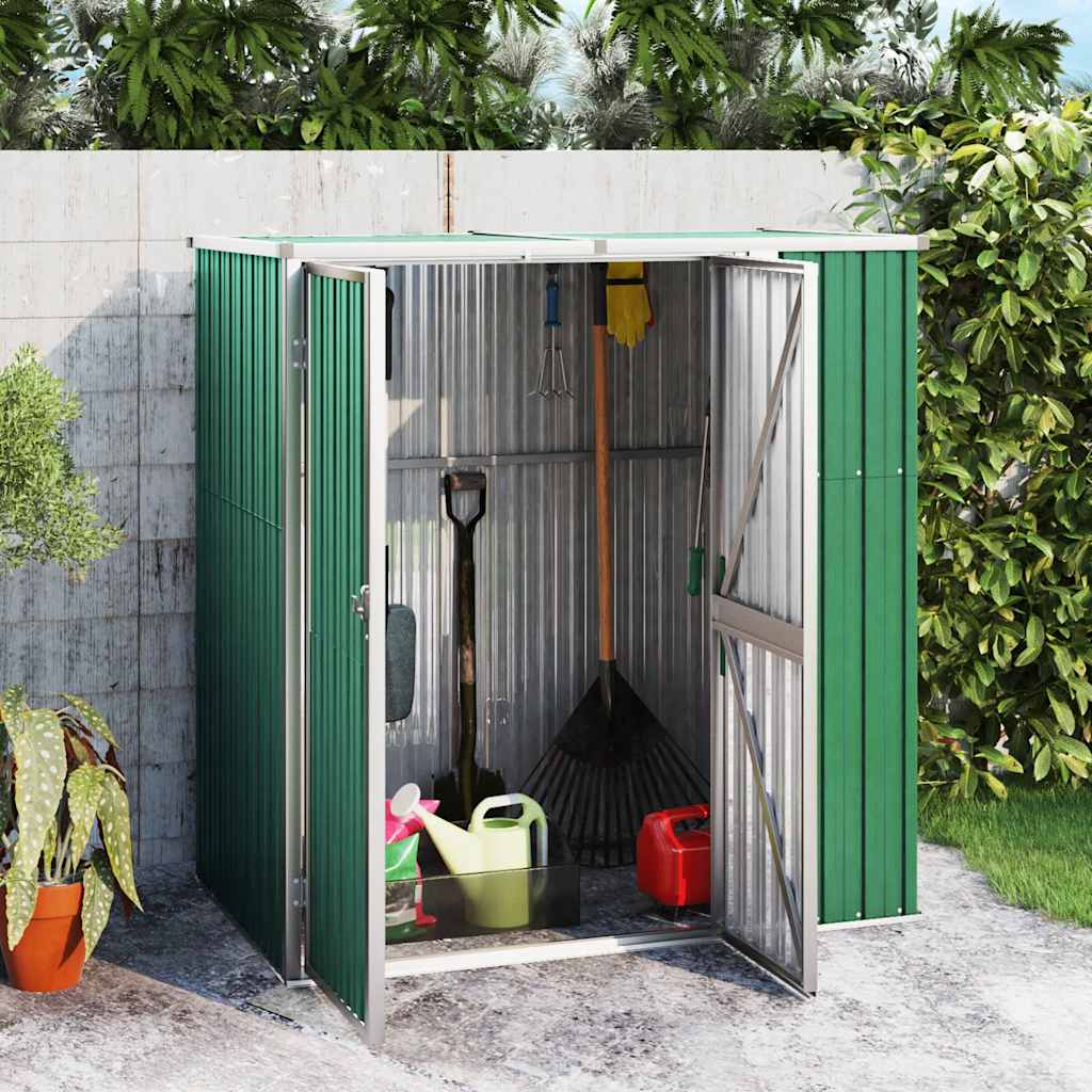 Vidaxl Garden Shed 161x89x161 cm verzinkter Stahlgrün