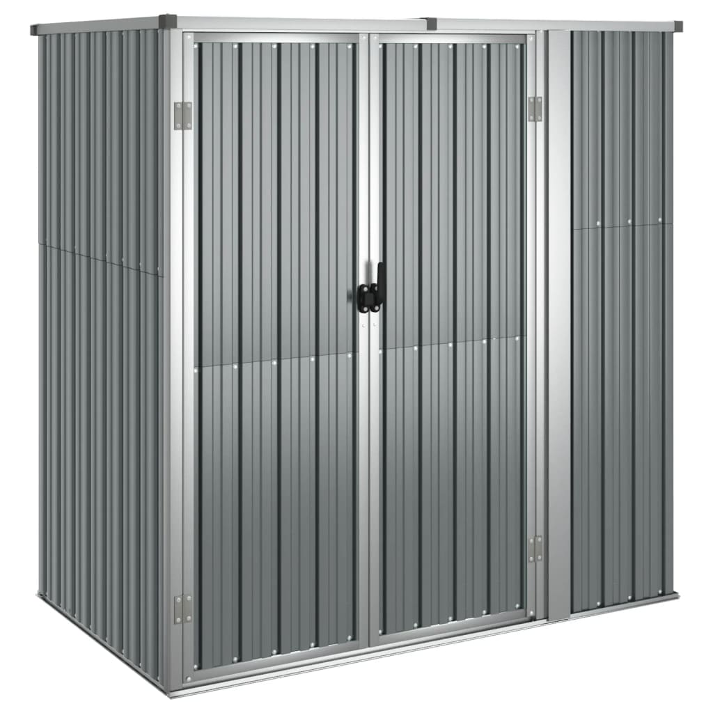 Vidaxl Garden Shed 161x89x161 cm verzinkter Stahl grau