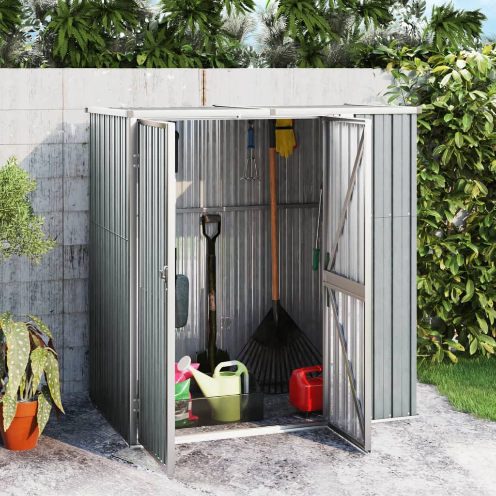 Vidaxl Garden Shed 161x89x161 cm verzinkter Stahl grau