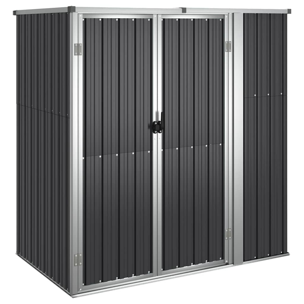 Vidaxl Garden Shed 161x89x161 cm verzinkter Stahl -Anthrazit -Gelenter