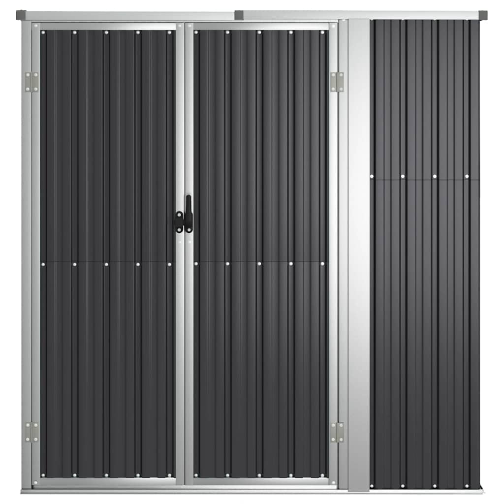 Vidaxl Garden Shed 161x89x161 cm verzinkter Stahl -Anthrazit -Gelenter