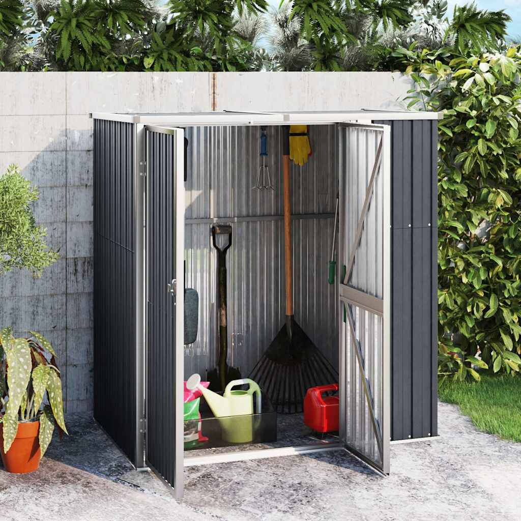 Vidaxl Garden Shed 161x89x161 cm verzinkter Stahl -Anthrazit -Gelenter