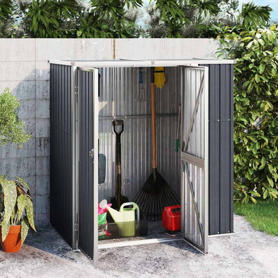 Vidaxl Garden Shed 161x89x161 cm verzinkter Stahl -Anthrazit -Gelenter