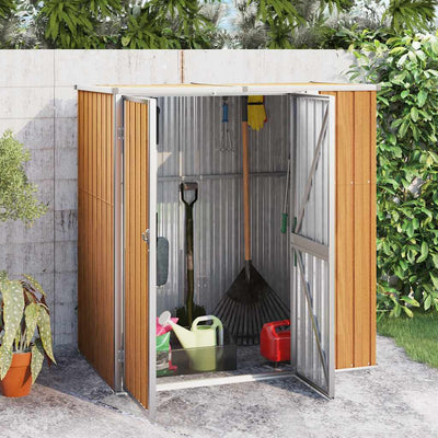 Vidaxl Garden Shed 161x89x161 cm verzinkter Stahlbraun