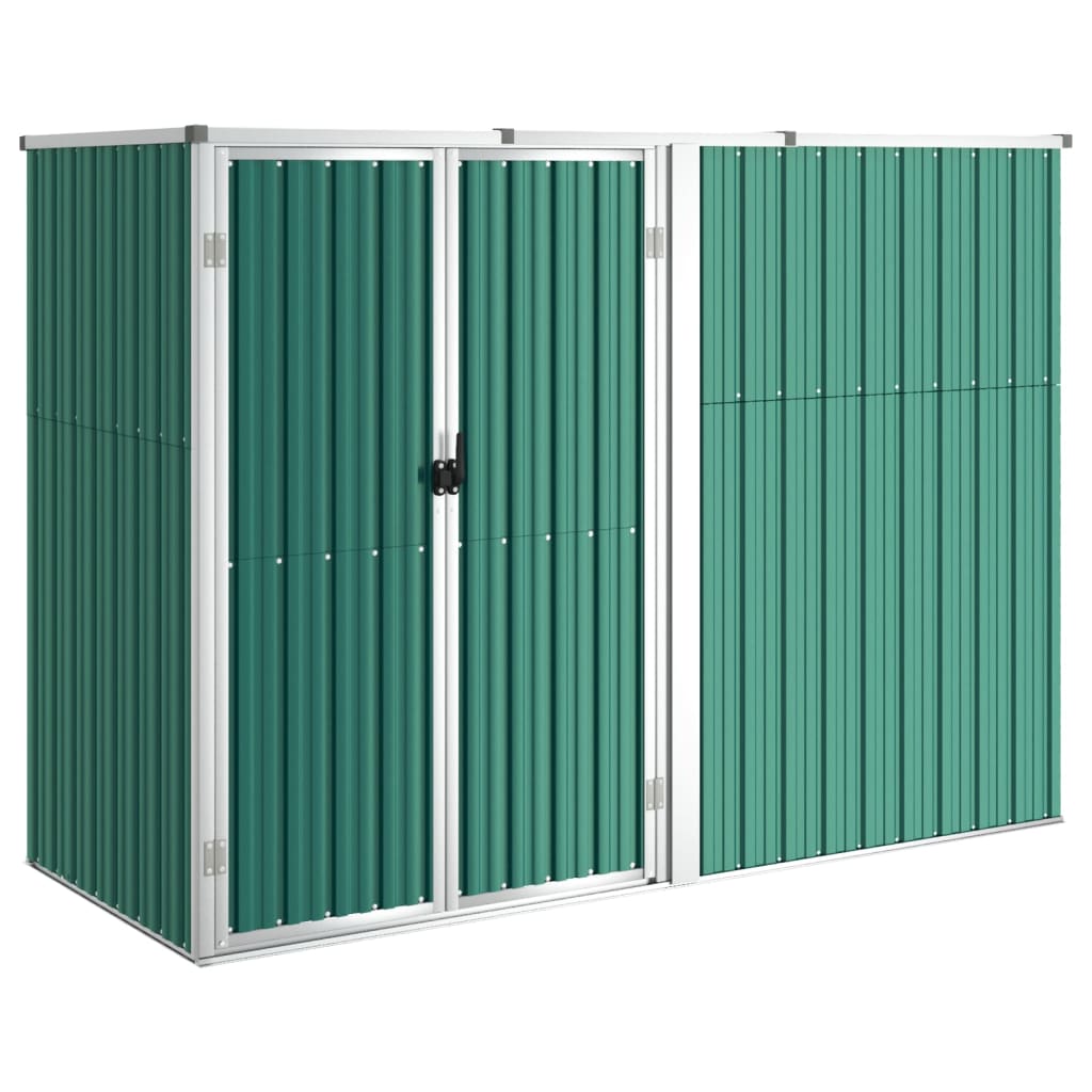 Vidaxl Garden Shed 225x89x161 cm verzinkter Stahlgrün