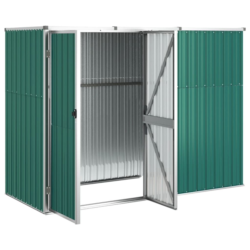 Vidaxl Garden Shed 225x89x161 cm verzinkter Stahlgrün
