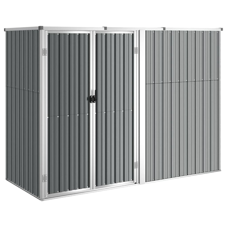 Vidaxl Garden Shed 225x89x161 cm verzinkter Stahl grau
