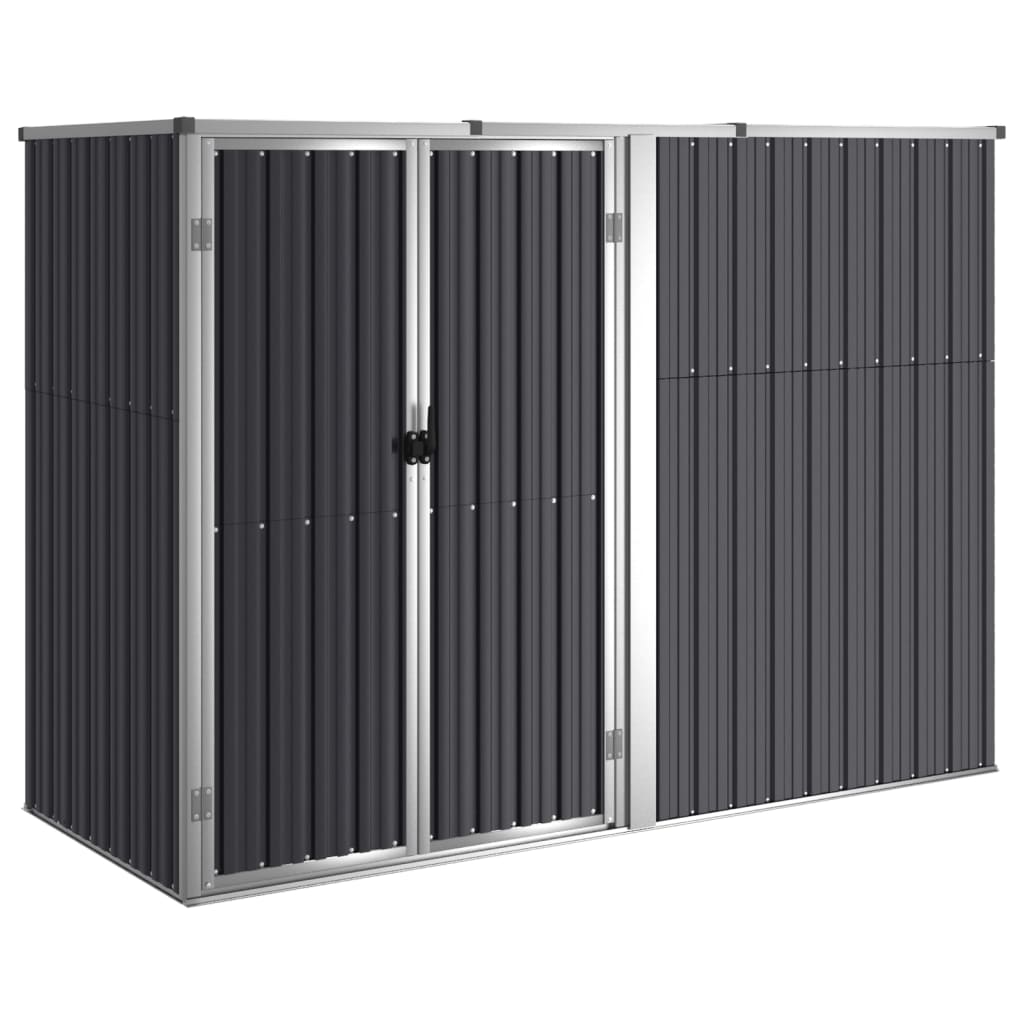 Vidaxl Garden Shed 225x89x161 cm verzinkter Stahl -Anthrazit -Gelenkt
