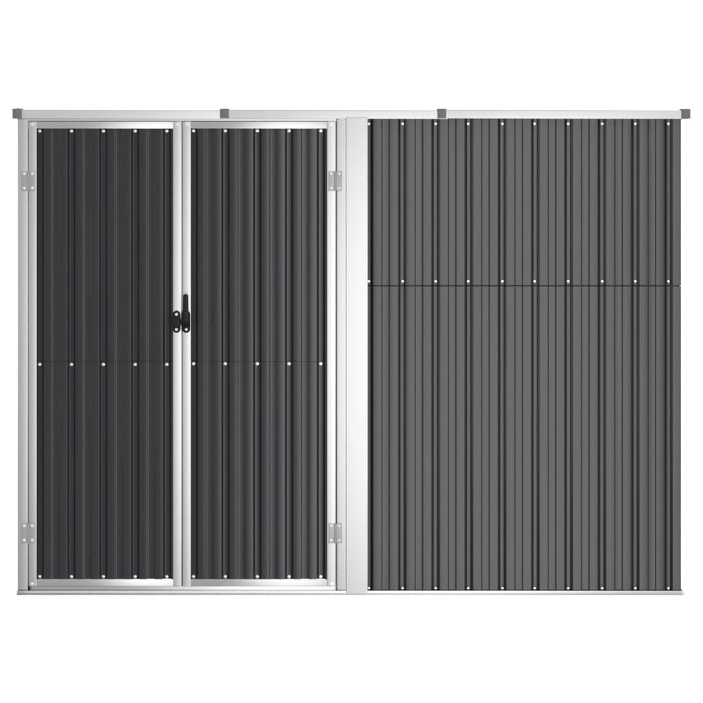 Vidaxl Garden Shed 225x89x161 cm verzinkter Stahl -Anthrazit -Gelenkt