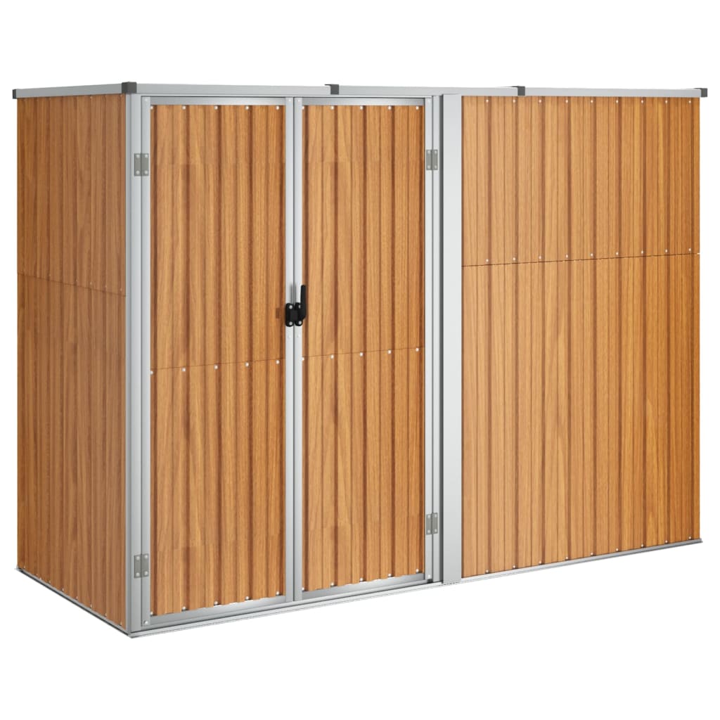 Vidaxl Garden Shed 225x89x161 cm verzinkter Stahlbraun